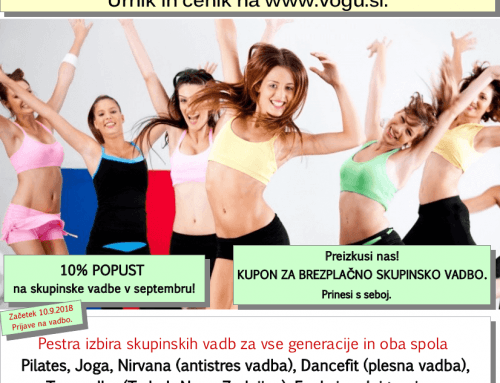 Kupon za brezplačno skupinsko vadbo