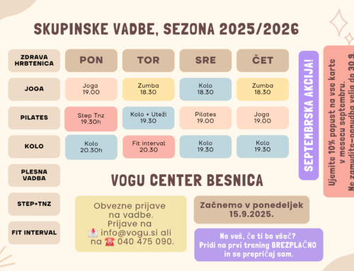 Skupinske vadbe, Sezona 2025/26